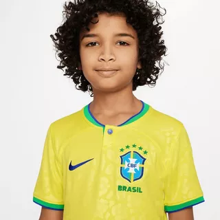 NIKE Brasile Maglia calcio casa bambini Repl Giallo