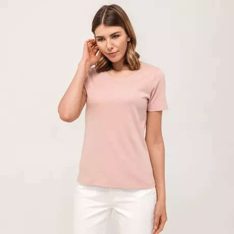 Manor Woman  Top, col rond, manches courtes Dusty Rose