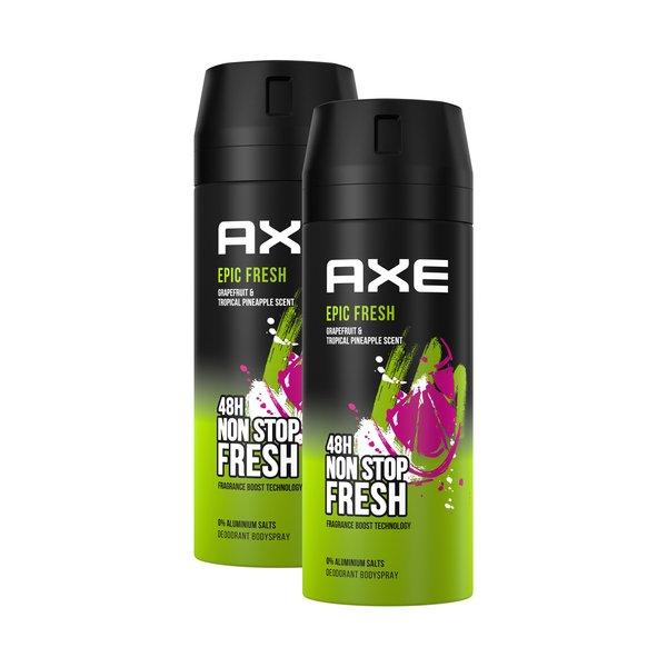 Image of AXE Axe Deo Epic Fresh 2x150ml Deospray Epic Fresh Ohne Aluminiumsalze - 2 x 150ml