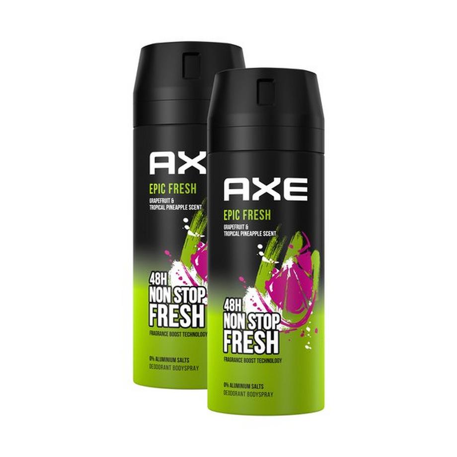 AXE Axe Deo Epic Fresh 2x150ml Deodorante Spray Epic Fresh senza sali di alluminio 