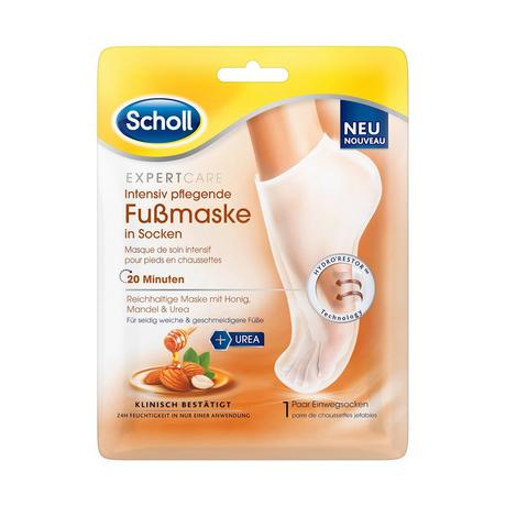 Scholl Fussmaske Mandel&Honig (Socke) ExpertCare Reichhaltige Fussmaske mit Honig, Mandel & Urea 