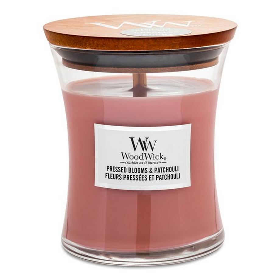 WoodWick Duftkerze Pressed Blooms & Patchouli 