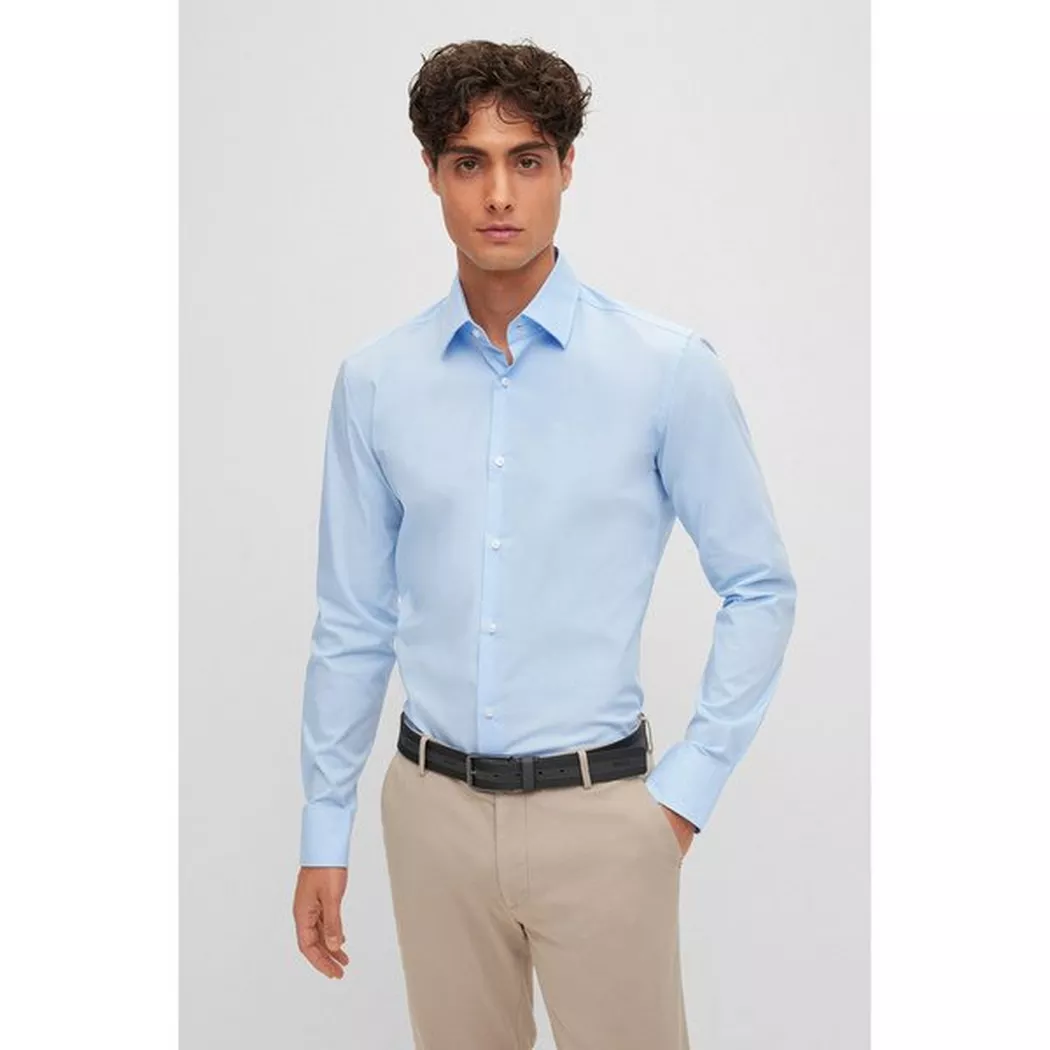 Boss Chemise à Manches Longues H-hank Kent Light / Pastel Blue 39 Homme