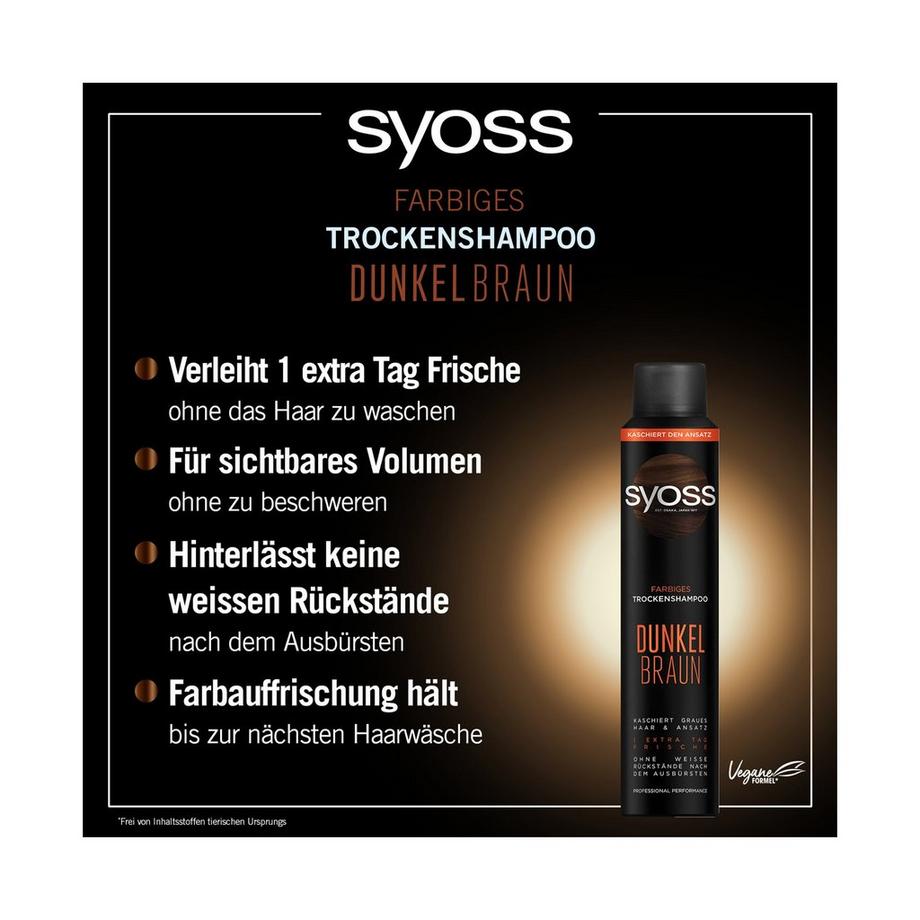 syoss SYOSS DRY-SHP Dunkelbraun Shampoo secco marrone scuro 