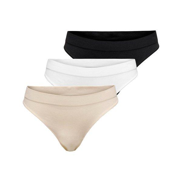 Only Lingerie Vicky Rib Sless Thong 3-Pack Lot de 3 strings 