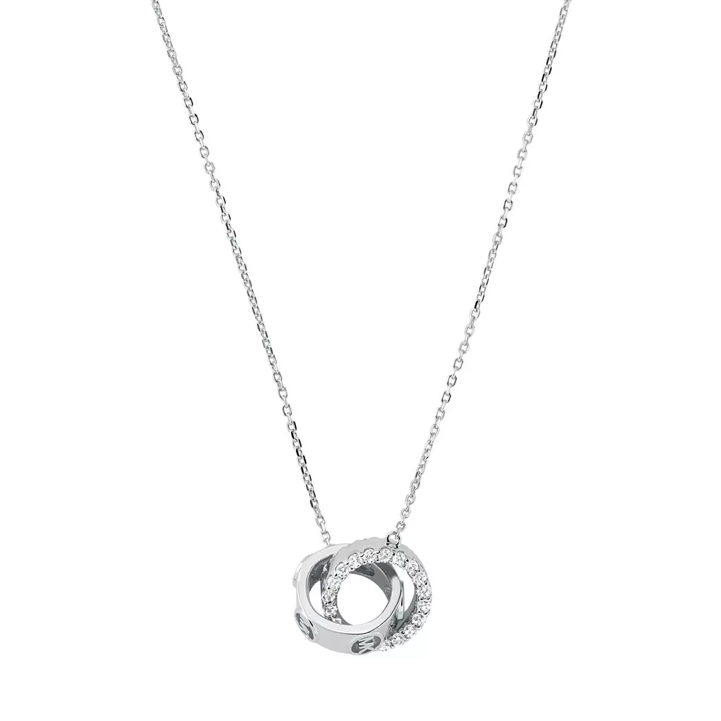 Kette mit Anhänger MICHAEL KORS "Schmuck Geschenk Silber 925 Halsschmuck PREMIUM", silber (silberfarben, kristallweiß), Halsketten, Damen, Silber 925 (Sterlingsilber), L: 45,5, mit Zirkonia (synth.)