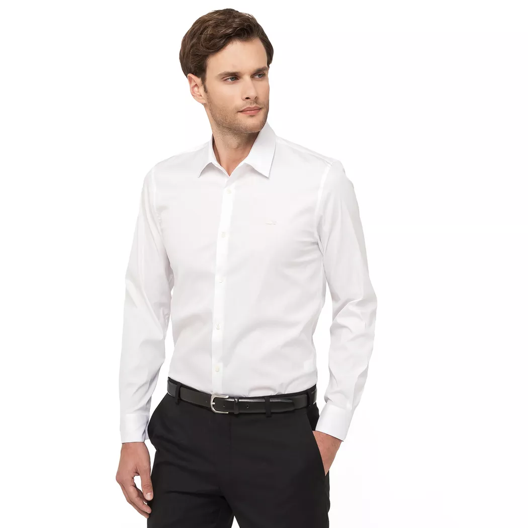 Lacoste - Hemd, langarm, für Herren, Weiss, Größe 39 2