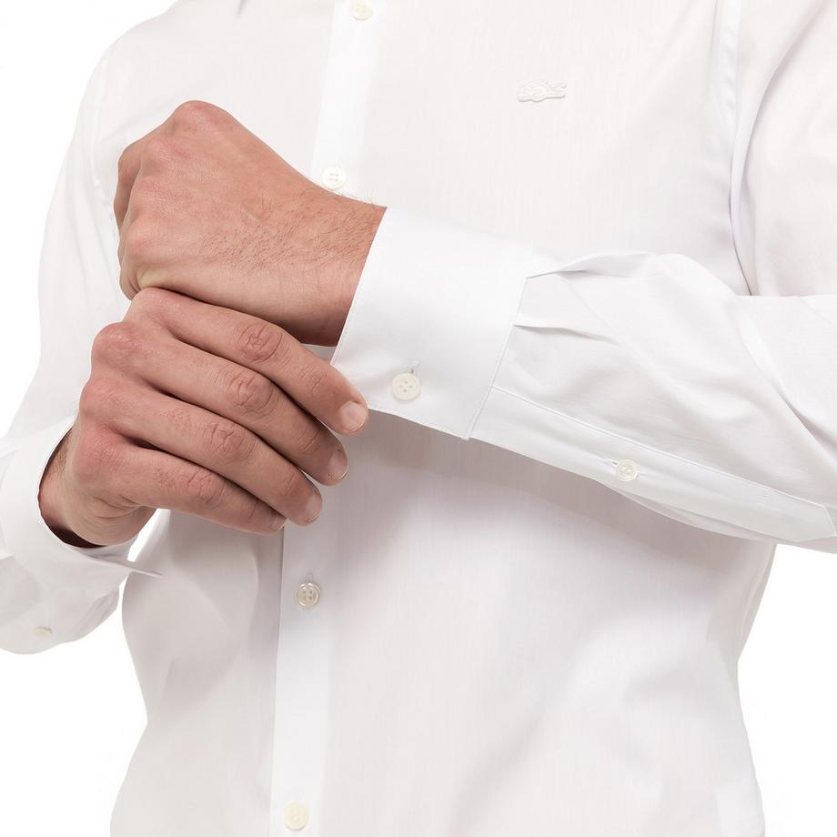 LACOSTE Langarm Slim Fit Hemd  