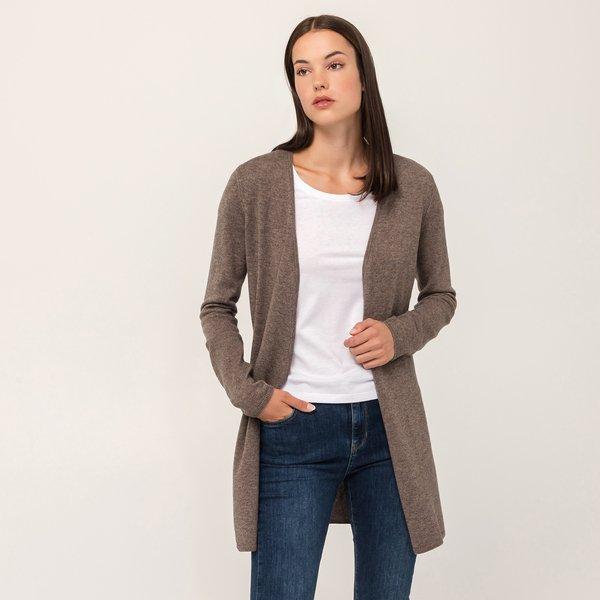 Image of Cardigan, Langarm Damen Erdbraun L