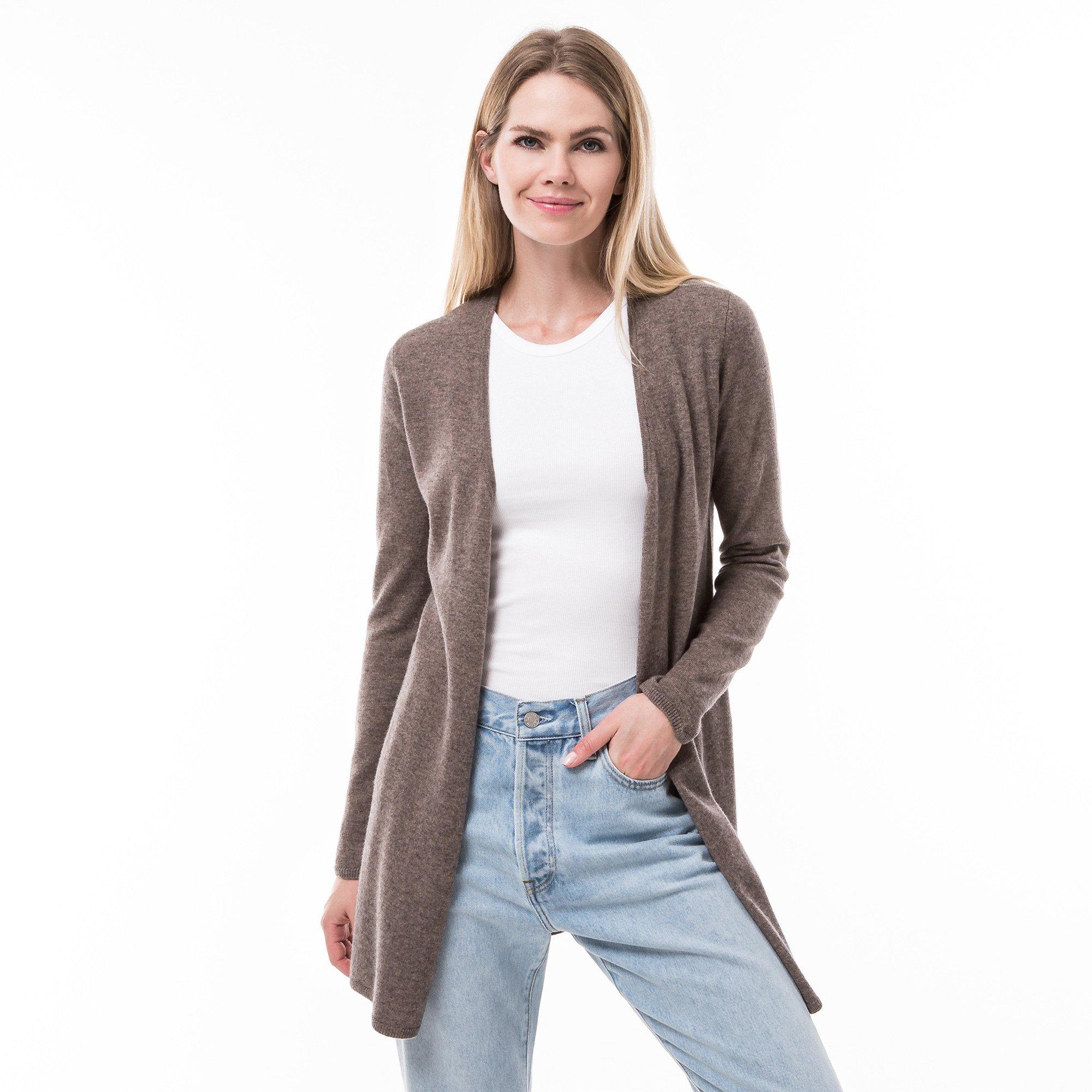 Image of Cardigan, Langarm Damen Erdbraun S