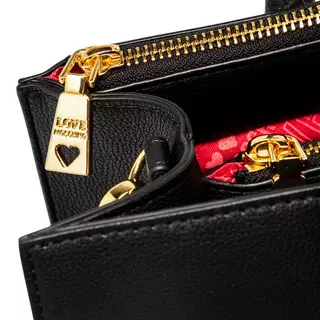 LOVE MOSCHINO SCARF_&_LOCK Shopping-Bag Black