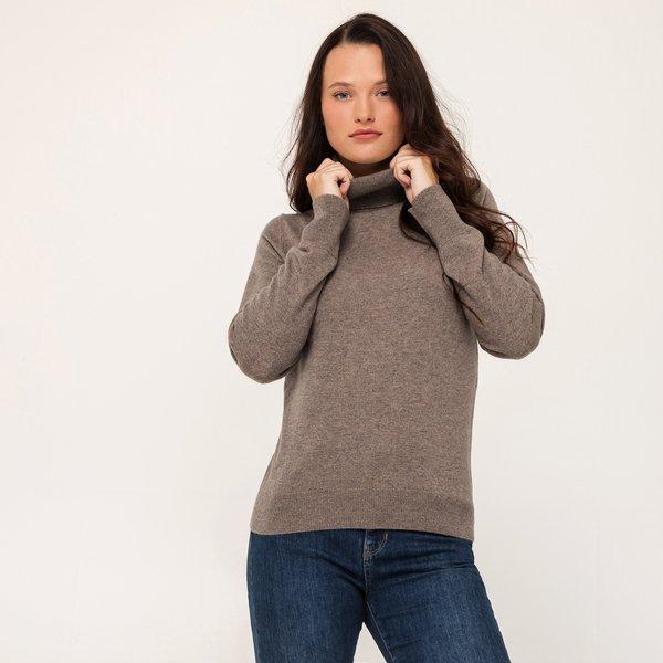 Image of Pullover, Rollkragen, Langarm Damen Erdbraun L