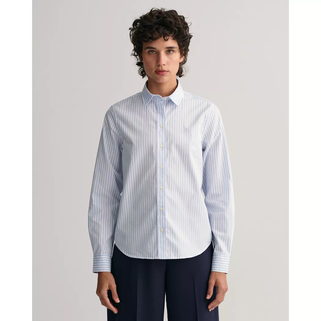 Gant - T-Shirt, Rundhals, langarm, für Damen, Himmelblau, Größe 40