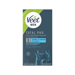 Veet Tot Pro Men Intim Haarentf-Kit Men Intim-Haarentfernungs-Set, Haarentfernungscreme Intimbereich + Pflegebalsam 