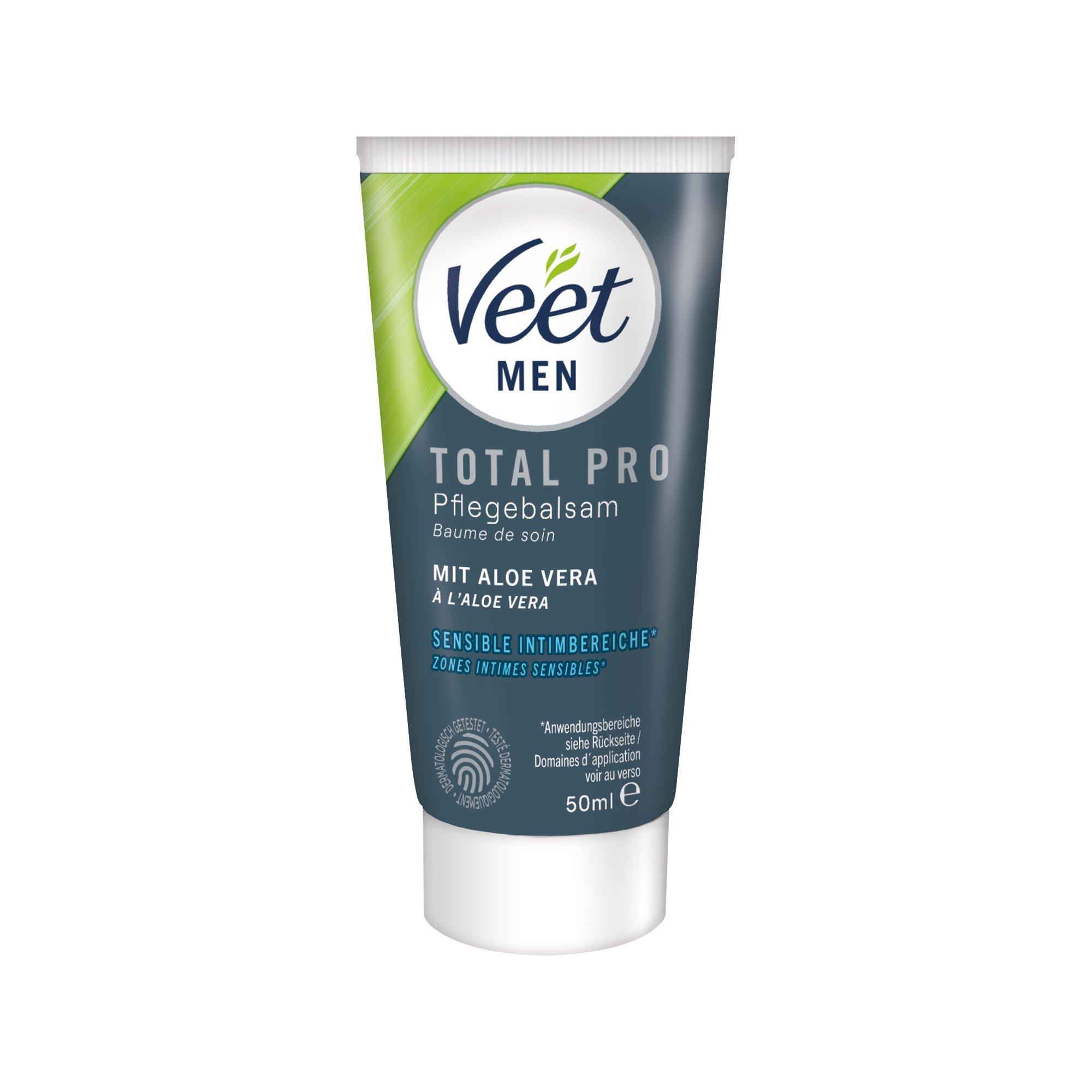Veet Tot Pro Men Intim Haarentf-Kit Men Intim-Haarentfernungs-Set, Haarentfernungscreme Intimbereich + Pflegebalsam 