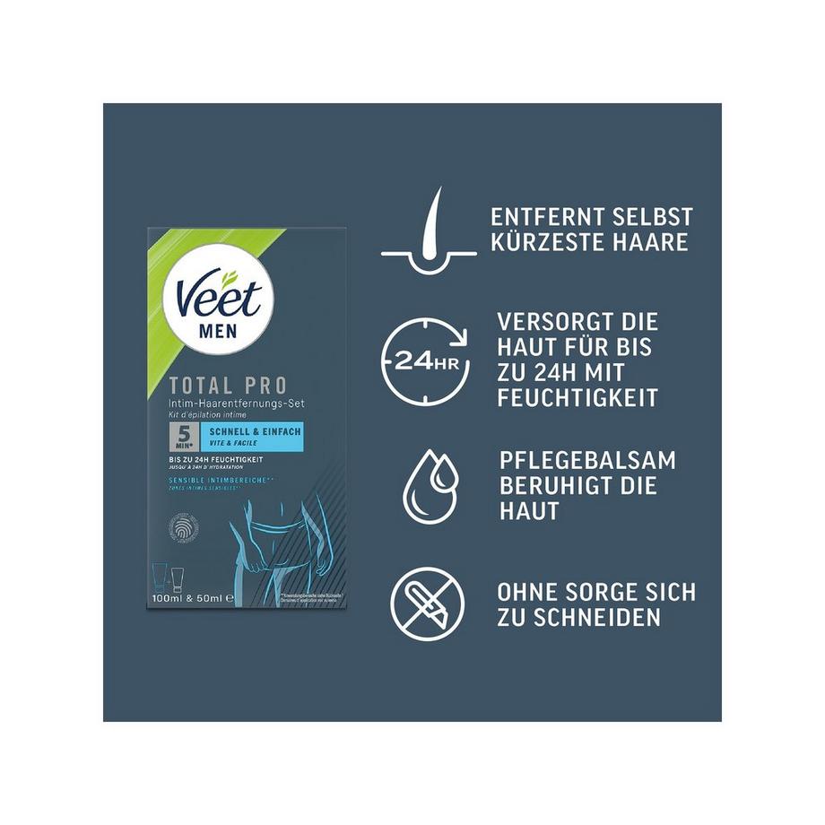 Veet kit di depilazione men intim Kit d'épilation intime Men Crème + Baume 