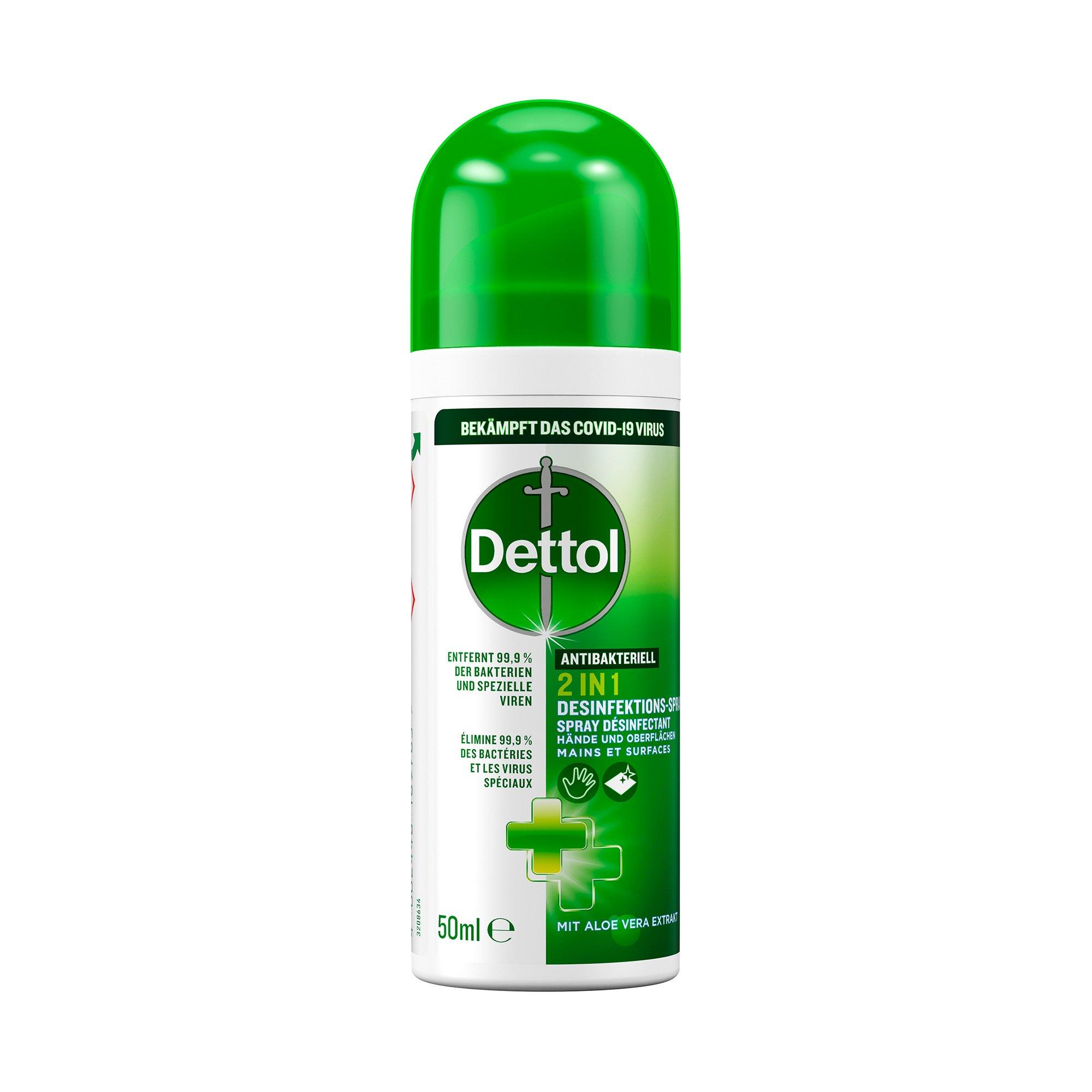Image of Dettol 2in1 Desinfektionsspray 2in1 Desinfektionsspray antibakteriell für Hände & Oberflächen - 50ml