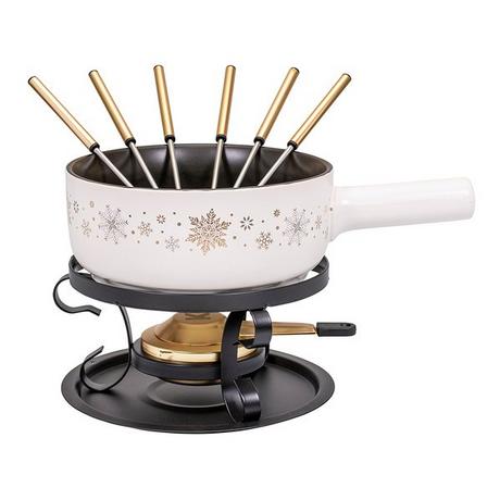 Kadastar Service à fondue au fromage Hiver étincelant 