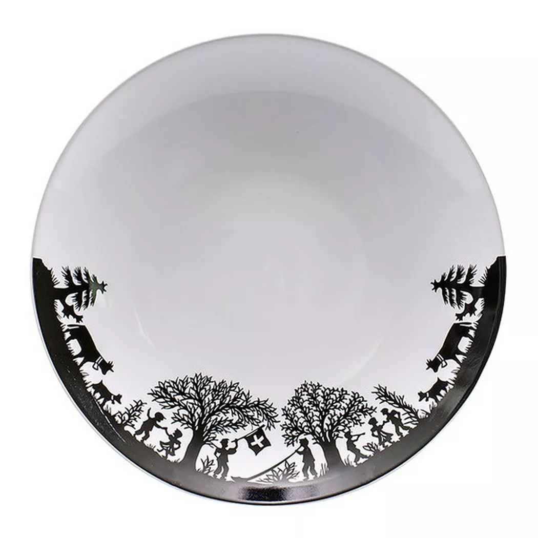 Kadastar - Käsefondue-Teller, 21cm, Schwarz/Weiss