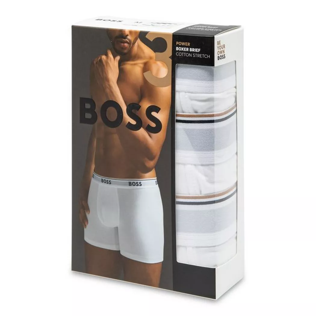 Boss pour homme. 50475282 Pack 3 Boxers 3P Power blanc (M), Homewear, Coton