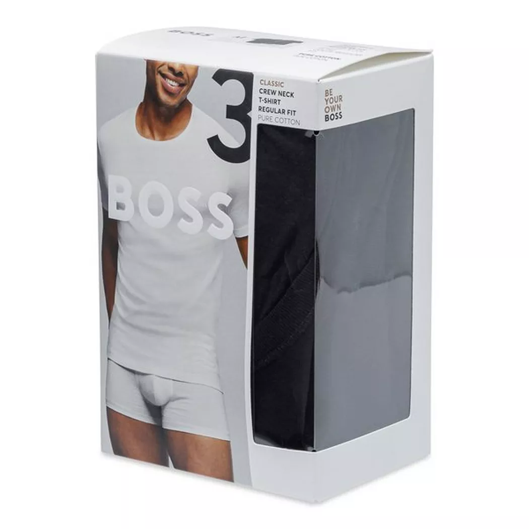Boss pour homme. 50475284 Pack 3 T-shirts RN Clsico noir (M), Homewear, Coton, Manche courte