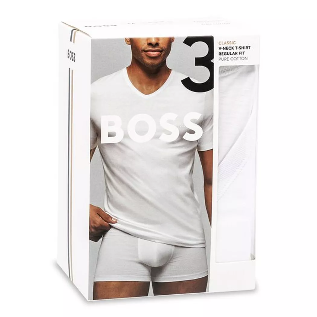 Boss pour homme. 50475285 Lot de 3 T-shirts 50475285 blanc (XL), Coton