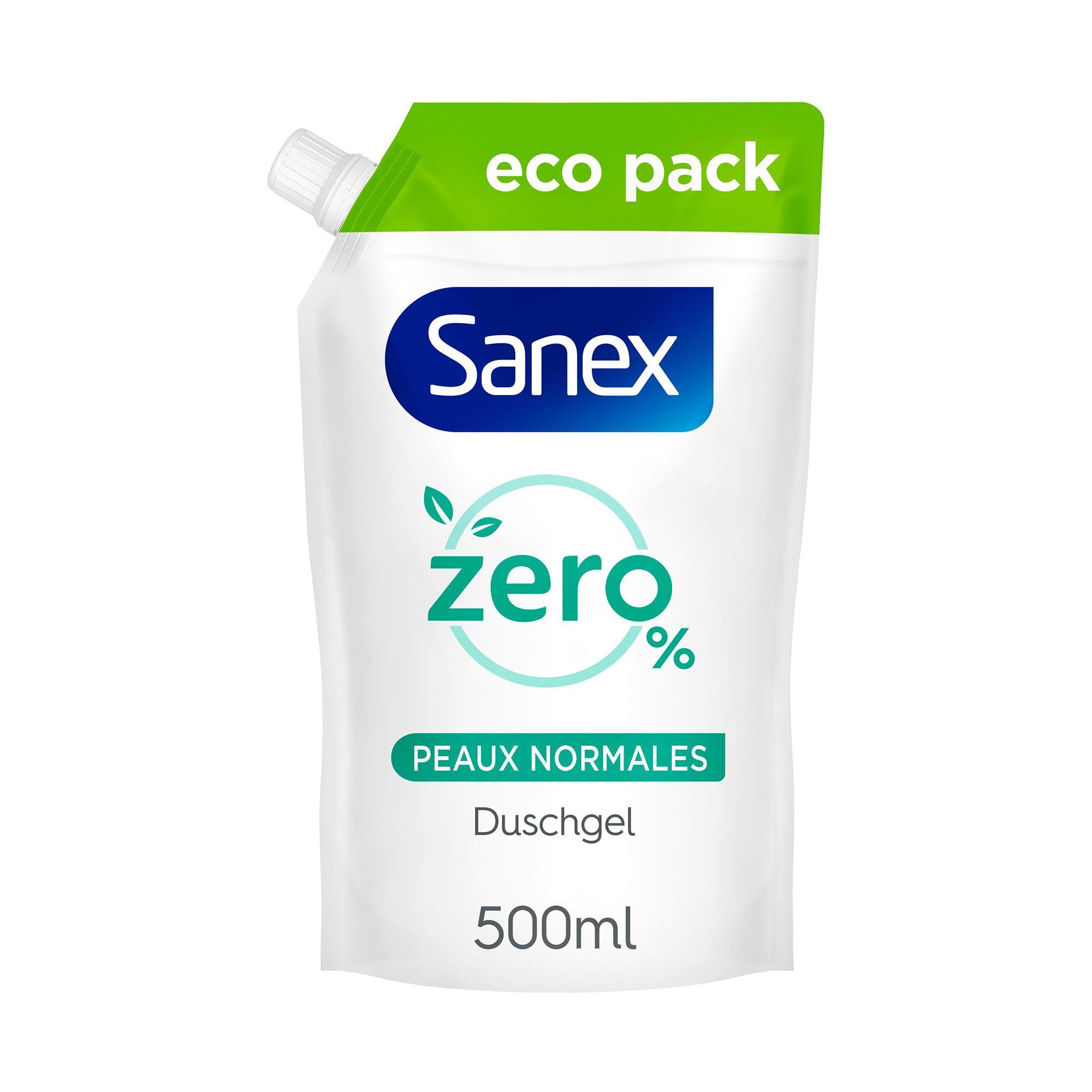 Image of Sanex Zero% Normal Skin Duschgel, für normale Haut mit sorgfältig ausgewählten Inhaltsstoffen, Nachfüllbeutel - 500 ml