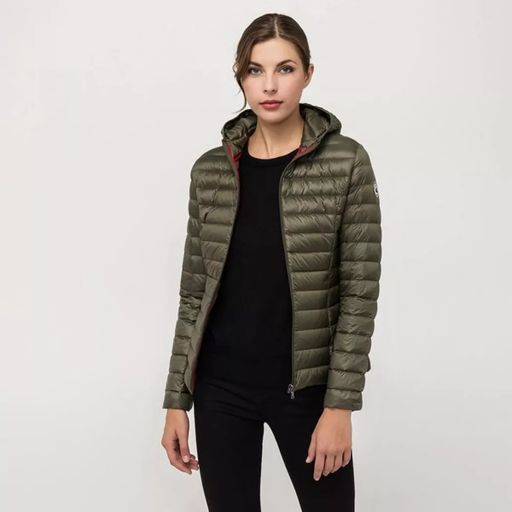 Jott - Daunenjacke mit Kapuze, für Damen, Khaki, Größe M