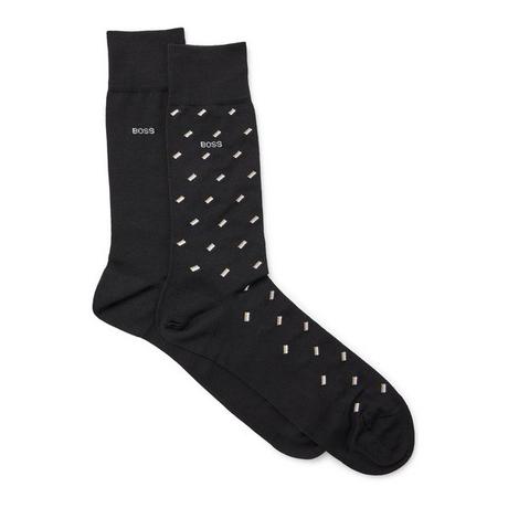 BOSS Lot de 2 Minipattern Chaussettes Hauteur Mollet  