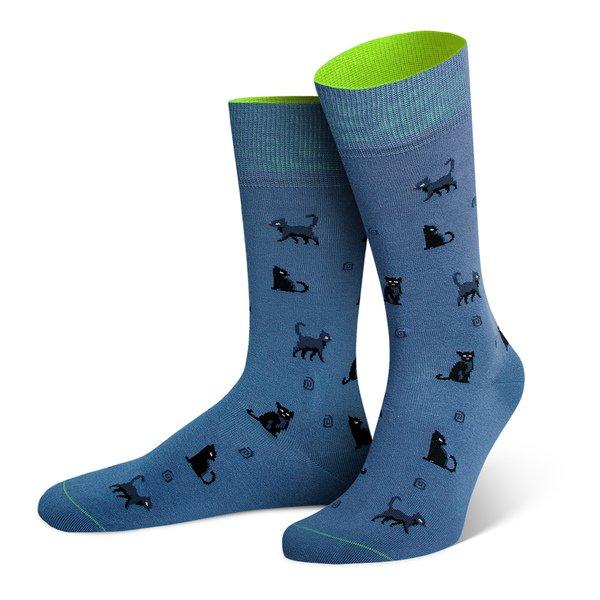 Image of Wadenlange Socken Damen Blau 35-38