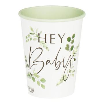 Botanical Hey Baby Shower Becher