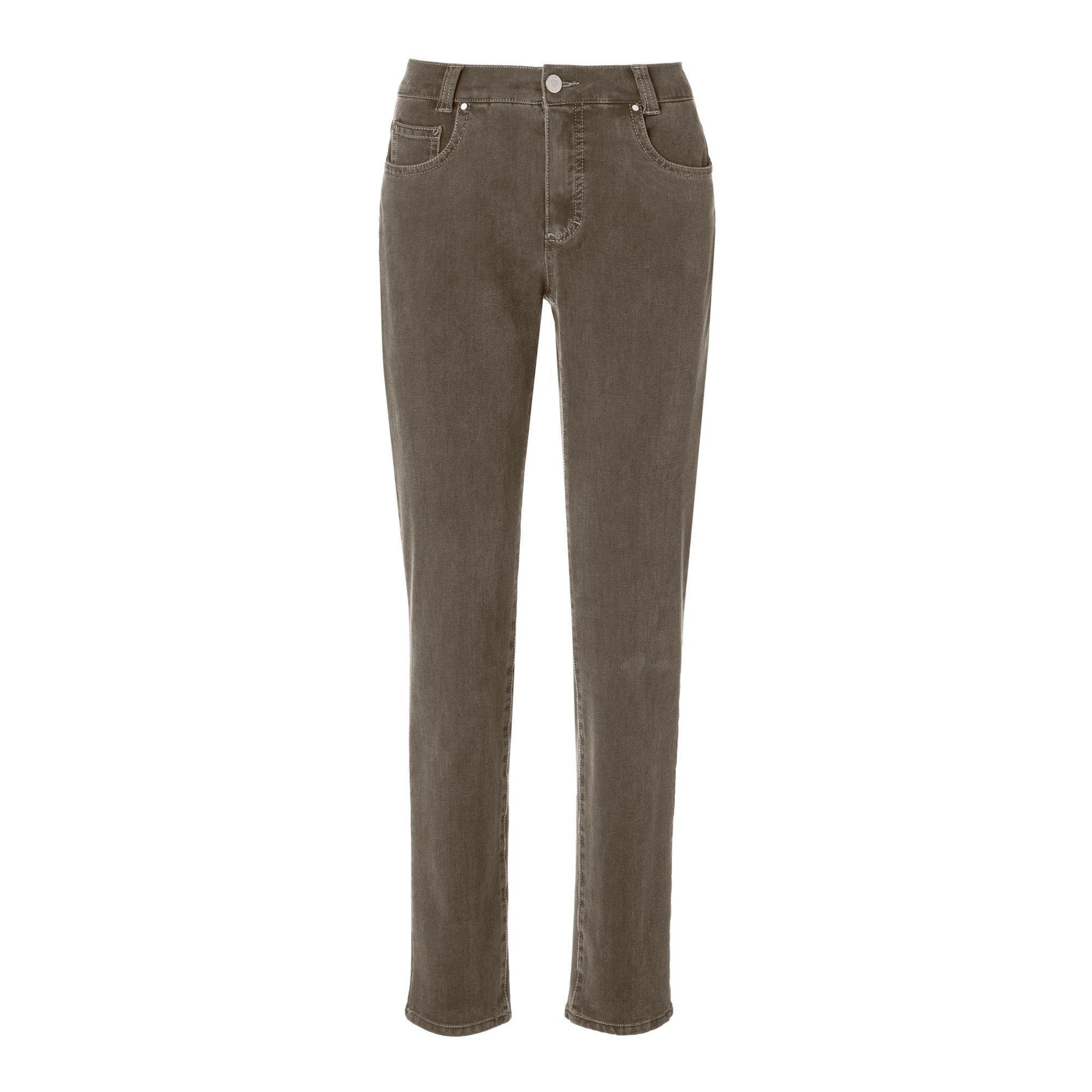 Image of Lange Hose, Slim Fit Damen Taupe 36