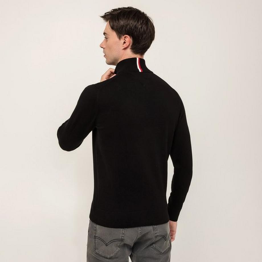 TOMMY HILFIGER Pima Coton Bio Cachemire Zip Mock Pull  