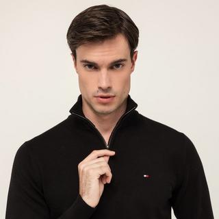 TOMMY HILFIGER Pima Cotone Biologico Cashmere Zip Mock Pullover  