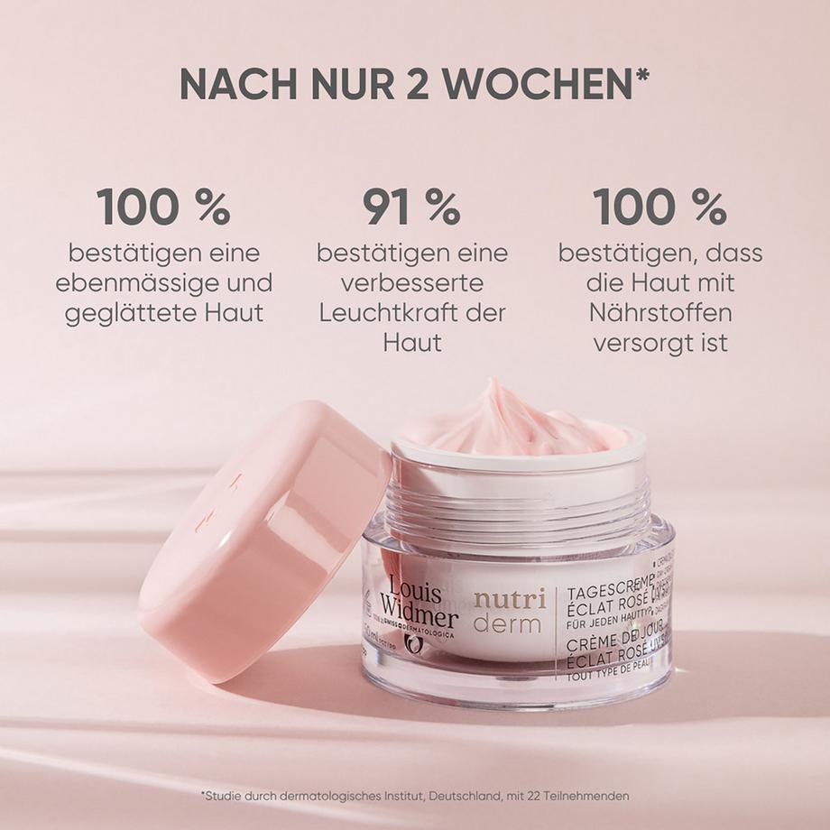 Louis Widmer  nutriderm Tagescreme Éclat Rosé UV 50 