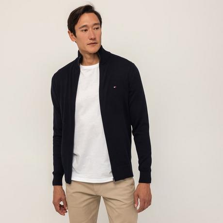 TOMMY HILFIGER PIMA ORG CTN CASHMERE ZIP THRU Cashmere Pullover 