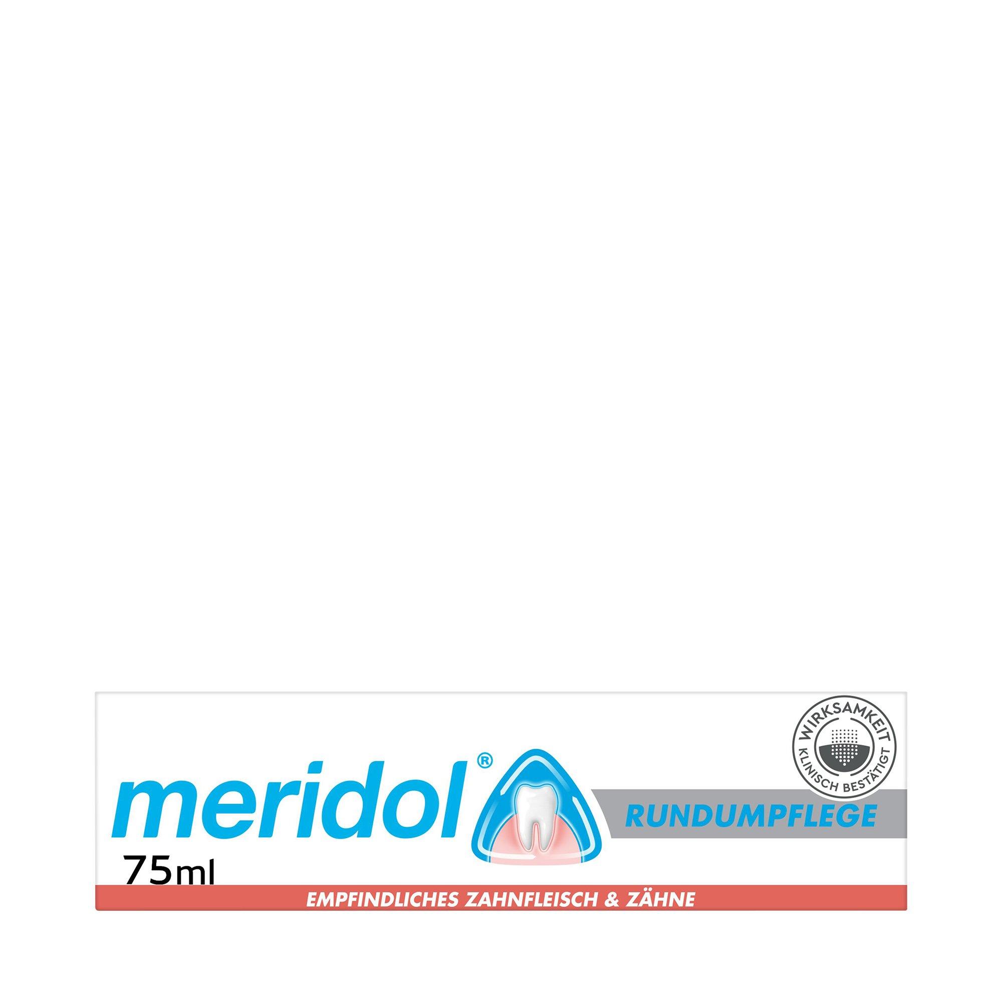 Image of meridol Rundumpflege Zahnpasta, gegen empfindliches Zahnfleisch und Zähne - 75ml
