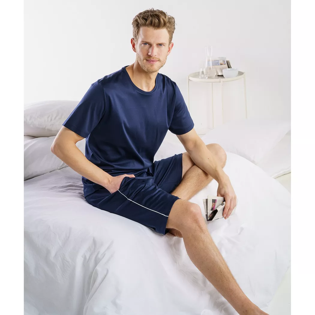 ISA bodywear - Pyjama-Set, kurzarm, für Herren, Marine, Größe L