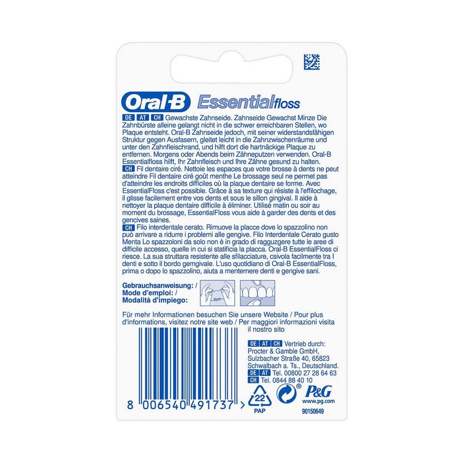 Oral-B Essentialfloss mint gewachst Essentialfloss Filo interdentale alla menta 