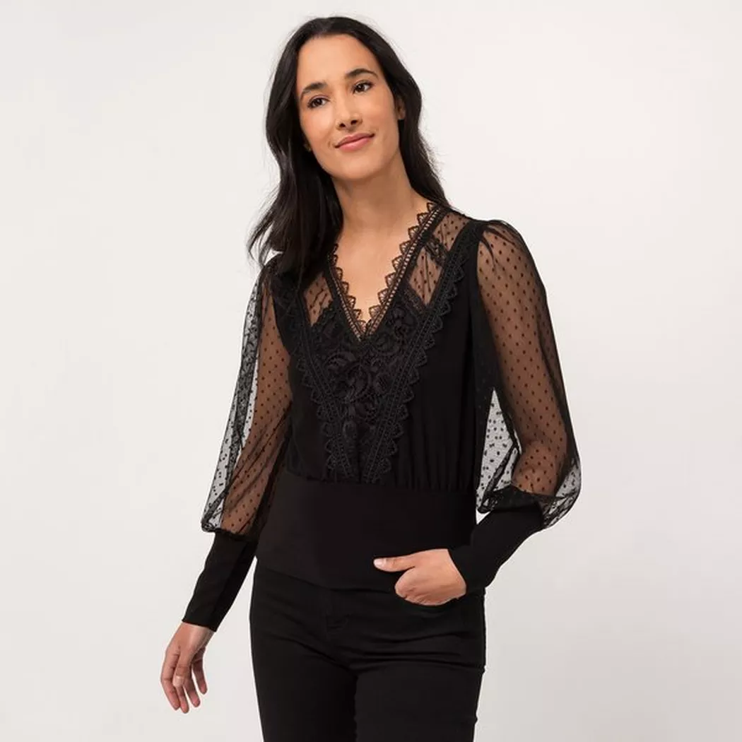 Morgan - T-Shirt, für Damen, Schwarz, Größe M