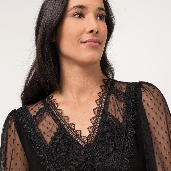 MORGAN TAGADA Blouse Manches Longues Dentelle  