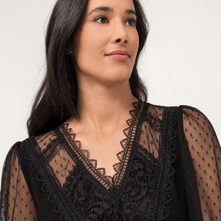MORGAN TAGADA Blouse Manches Longues Dentelle  