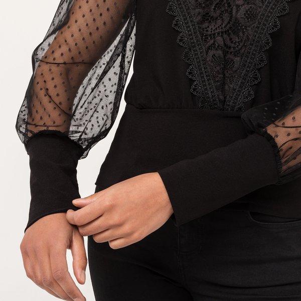 MORGAN TAGADA Blouse Manches Longues Dentelle  