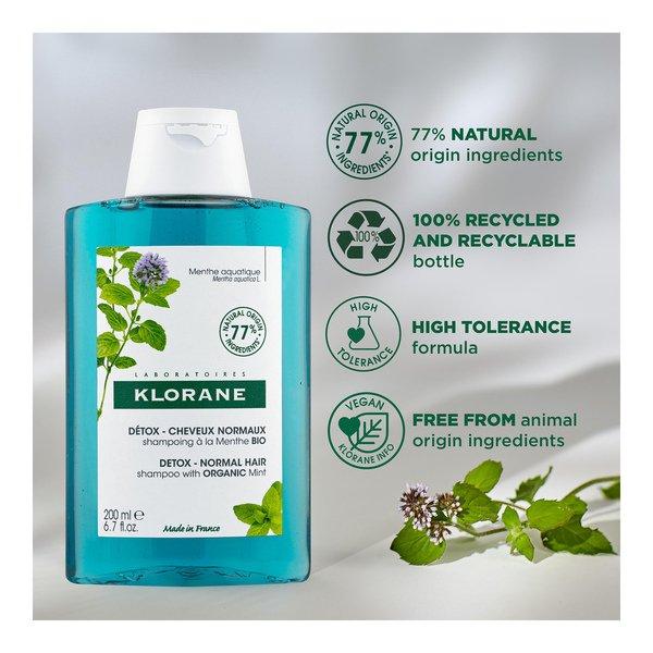 KLORANE Menthe aquatique BIO Shampooing détox 