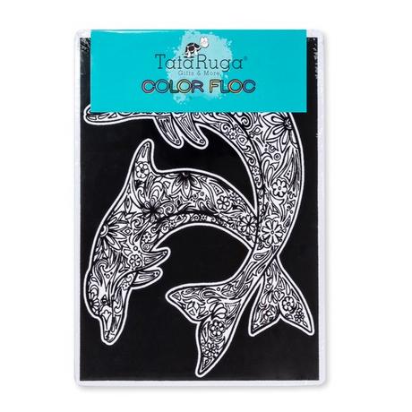 TataRuga Immagine di velluto da colorare Delfini 
