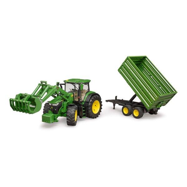 bruder  John Deere 7R 350 avec chargeur frontal et remorque de transport  