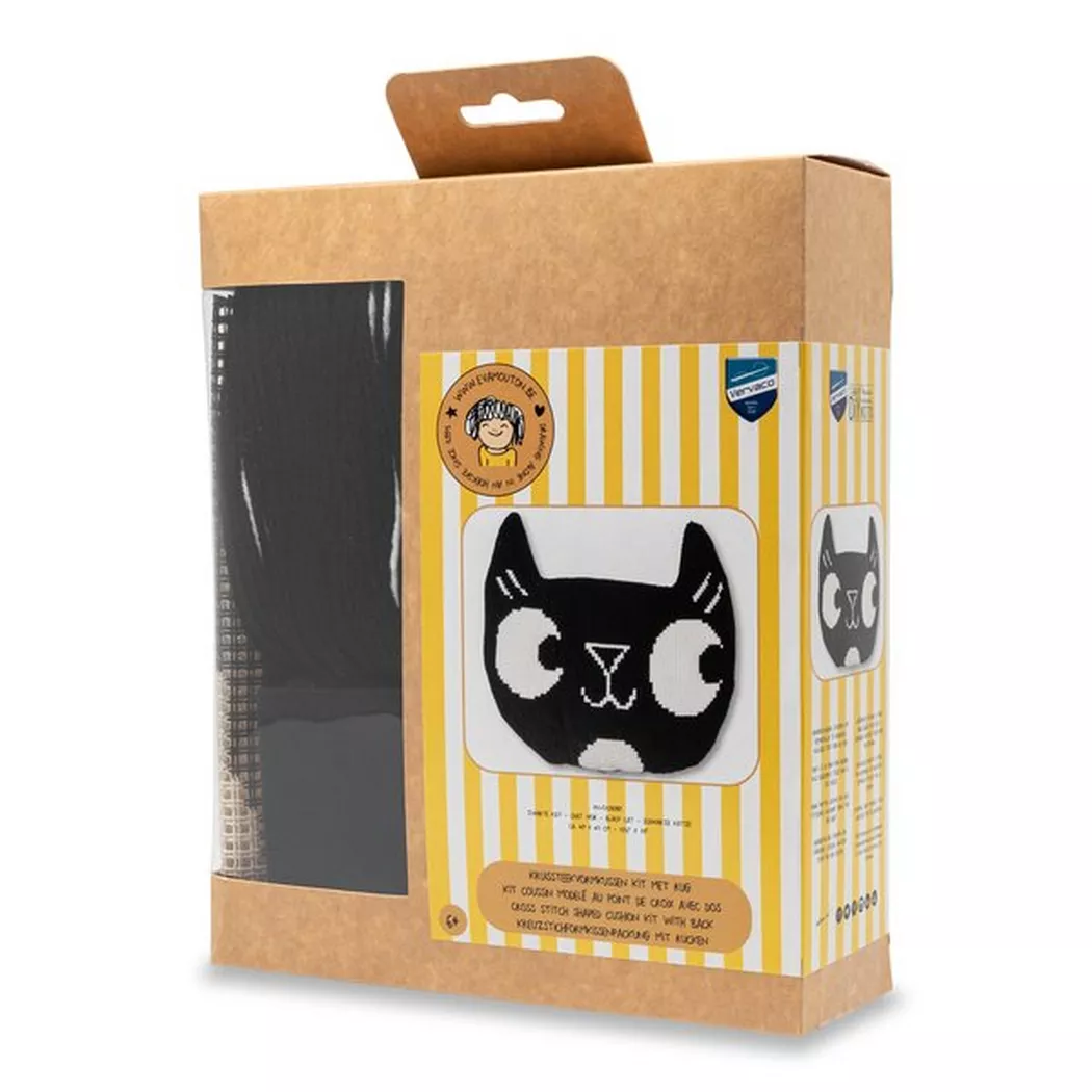 Vervaco Kreuzstich-Kissen-Set, Eva Mouton Design, 49x45cm, Black