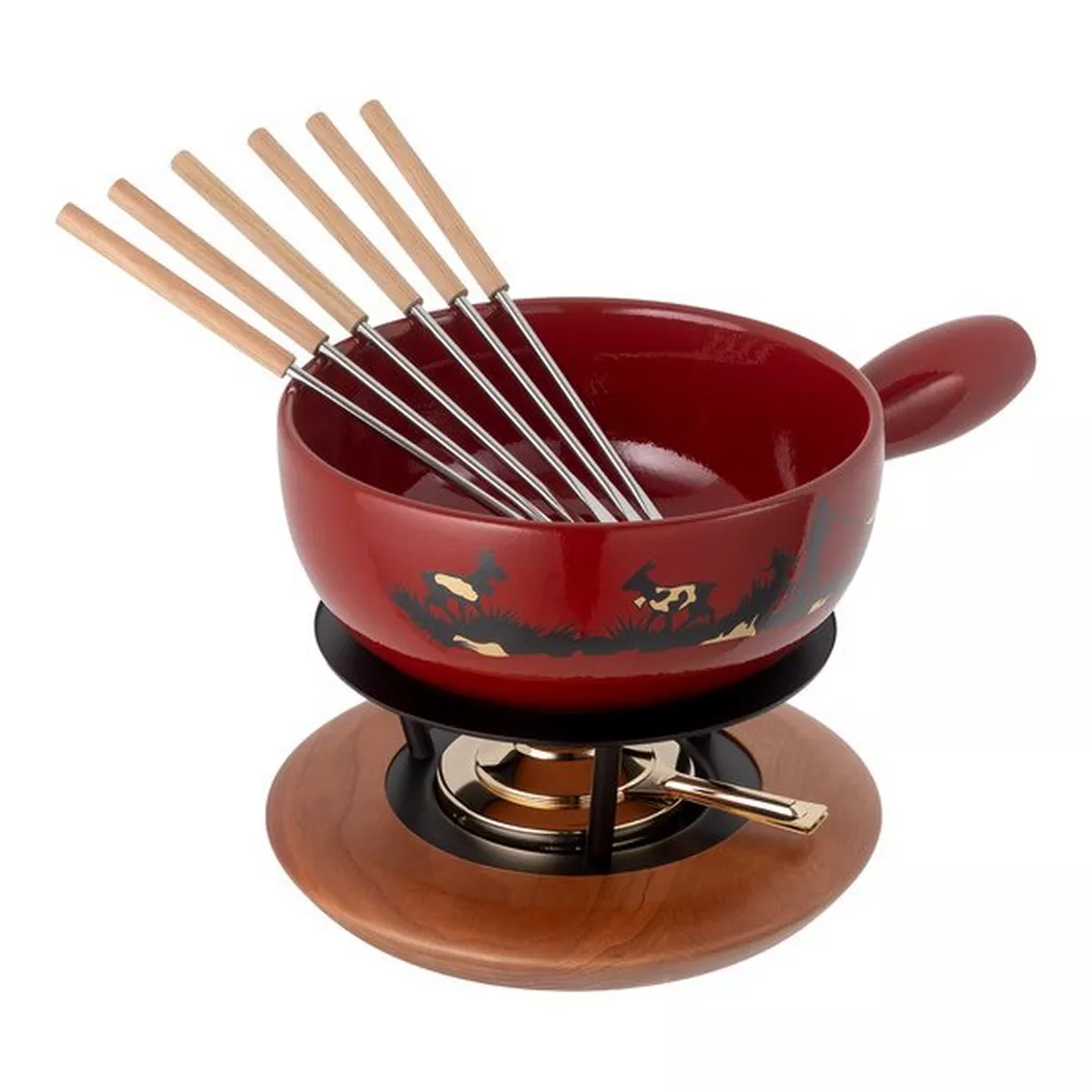 Kuhn Rikon - Käsefondue-Set, 22cm, Rot