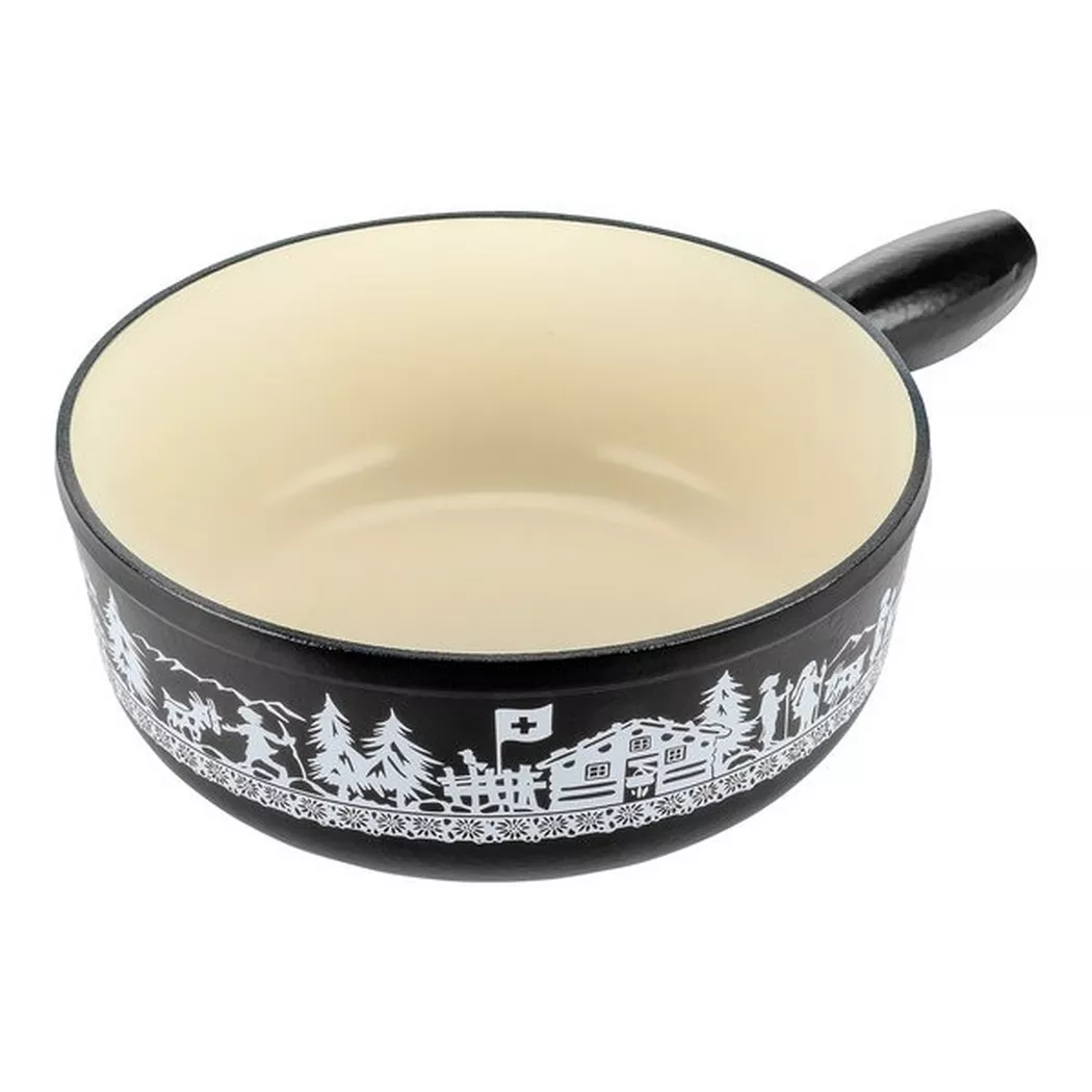 Kuhn Rikon - Caquelon für Käsefondue, 24cm, Black
