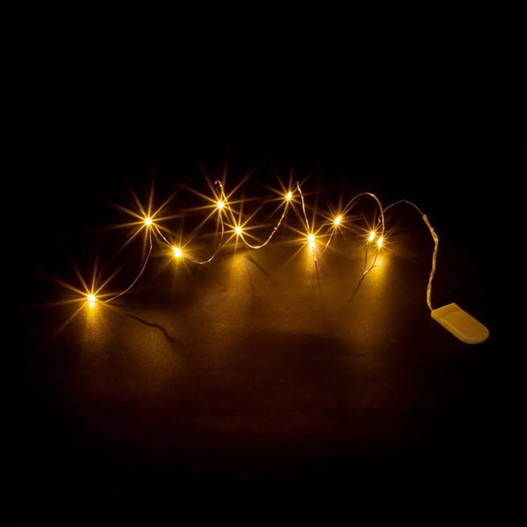 Manor Papeterie - LED-Lichterkette mit Batterie, 100cm, Weiss